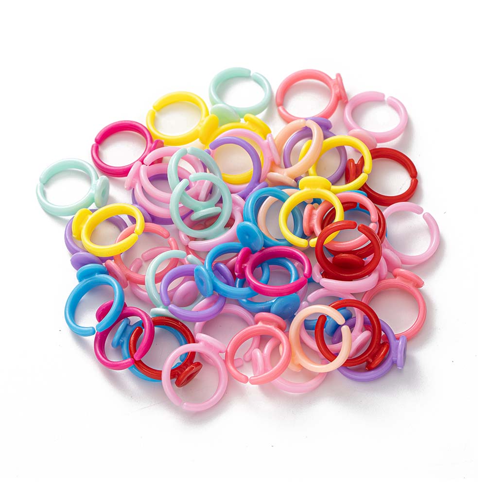 Jewelry Making For 5 Year Old - Base de anéis ajustáveis de plástico