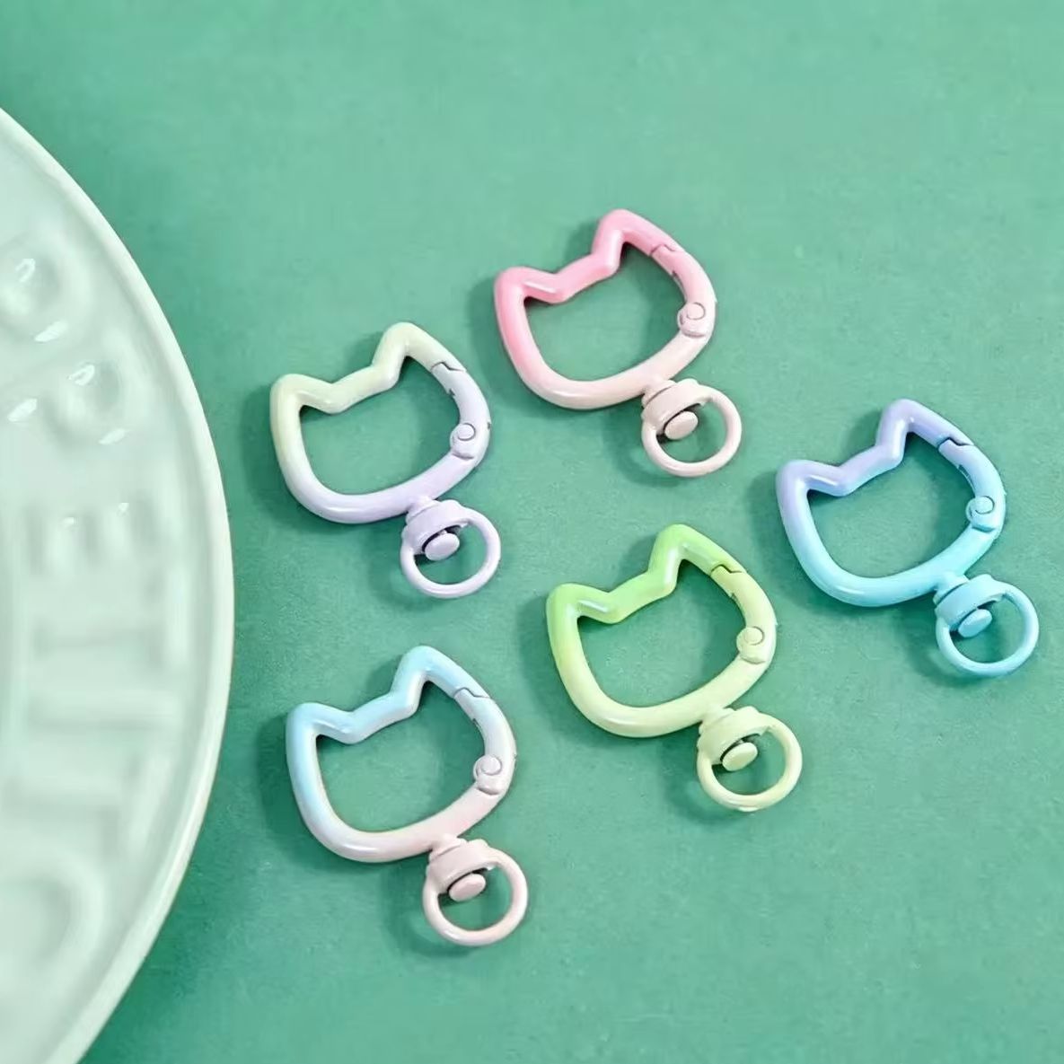 Jewelry Making Designs - 5-10 Peças Mosquetão Gradiente Gato Fofo
